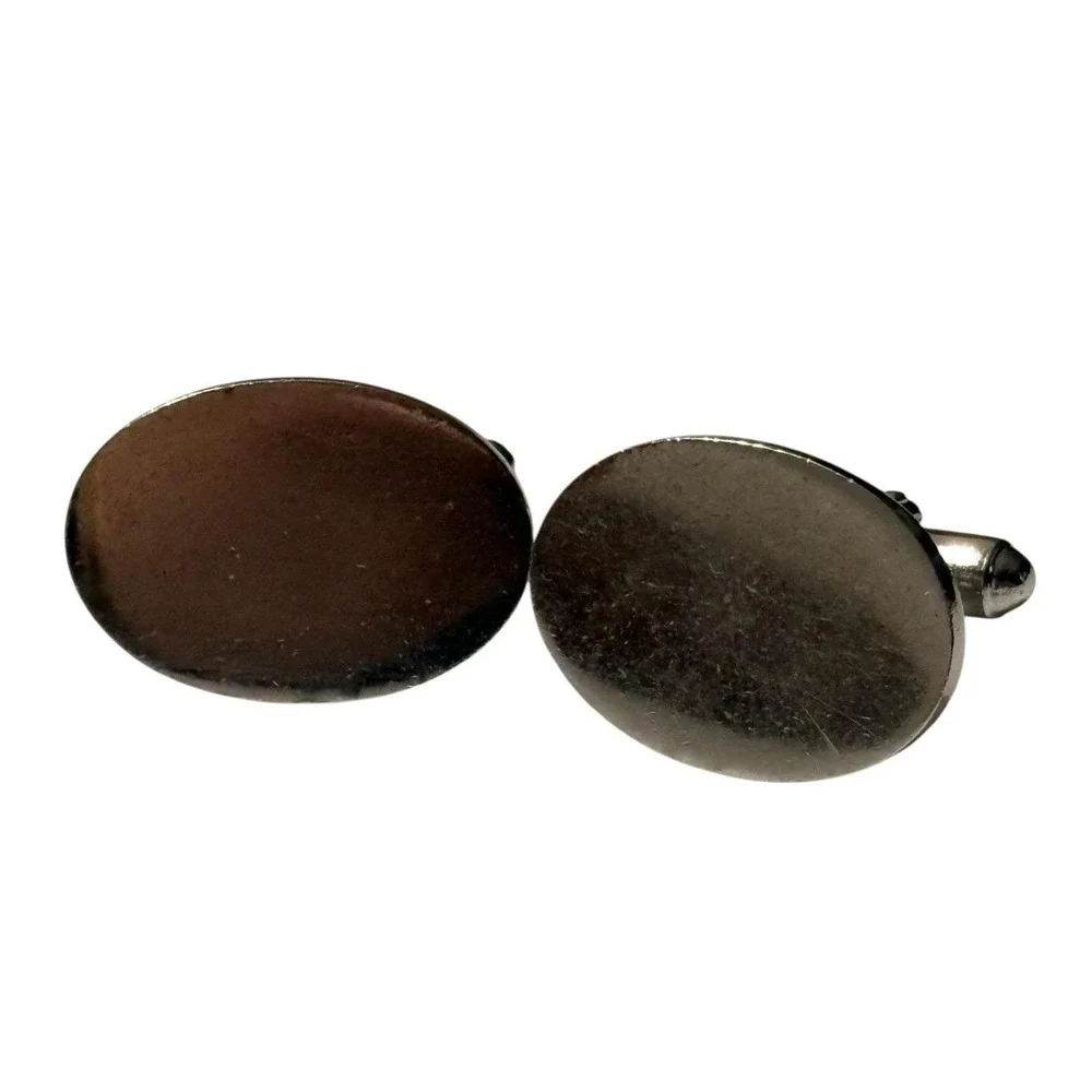 Vintage Cufflinks Tie Bar Signed Anson & Foster Mens Silver‎ Tone Classic Formal
